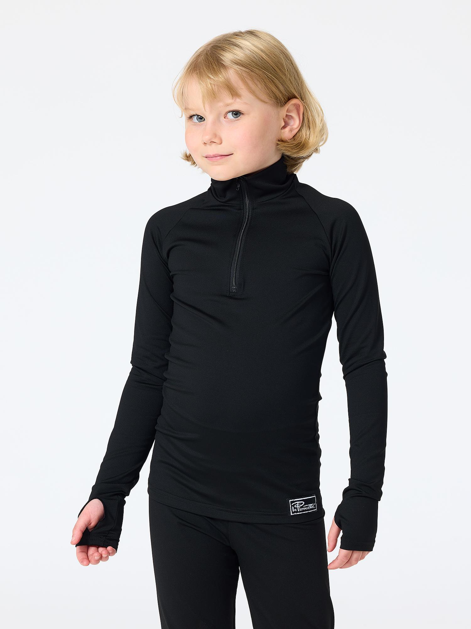 Lasten poolopaita vetoketjulla ja peukaloaukoilla – la Pirouette - Image 3