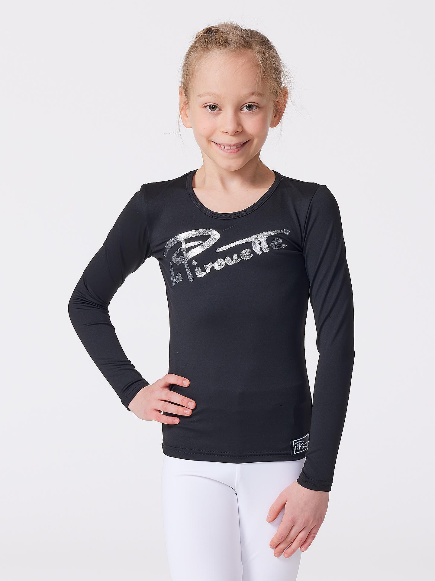 Pitkähihainen paita la Pirouette -kimallepainatuksella – Black (Glitter silverblack) - Image 3
