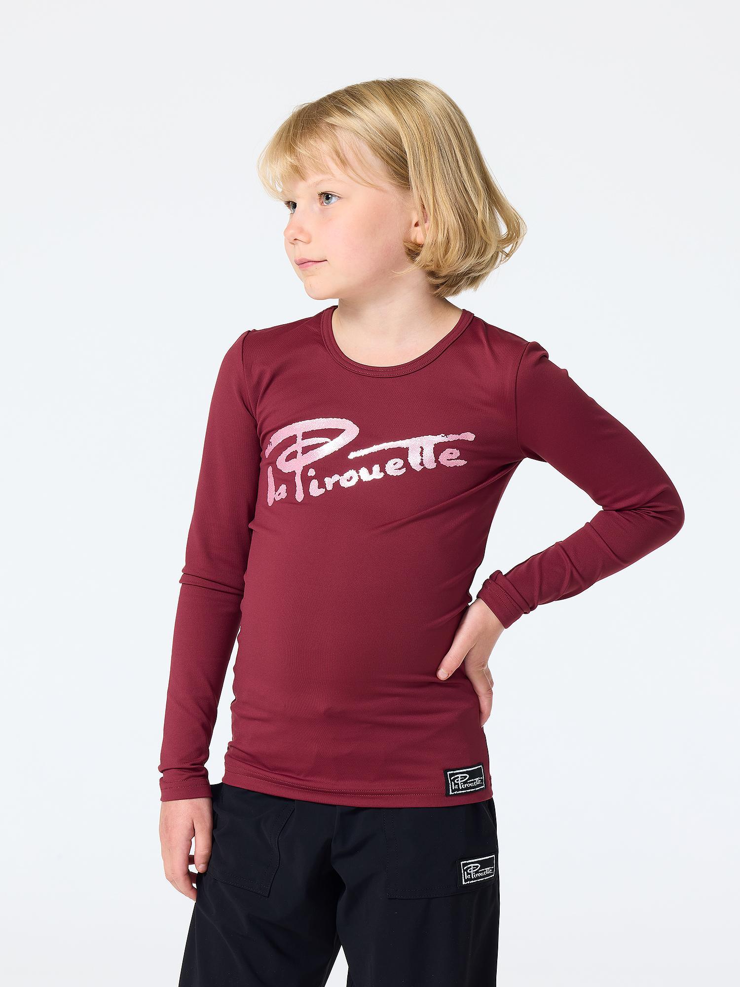 Pitkähihainen paita la Pirouette -kimallepainatuksella – Merlot (Soda pink) - Image 3