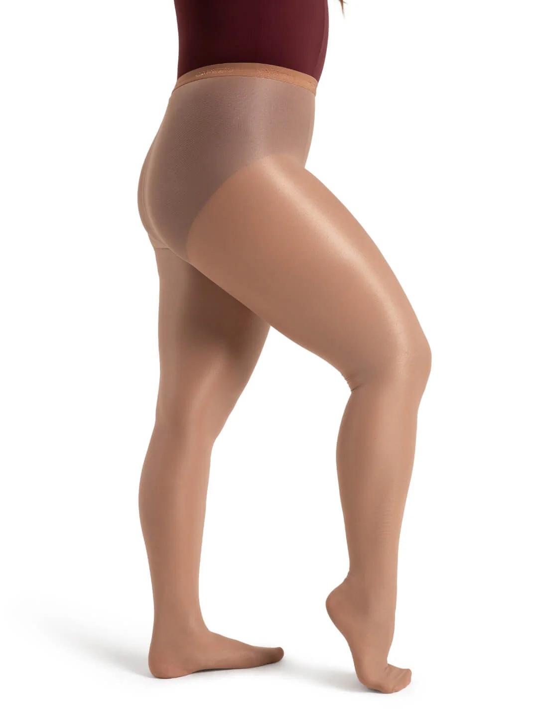Kiiltävät sukkahousut – Capezio Ultra Shimmery Footed Tight, Suntan - Image 2