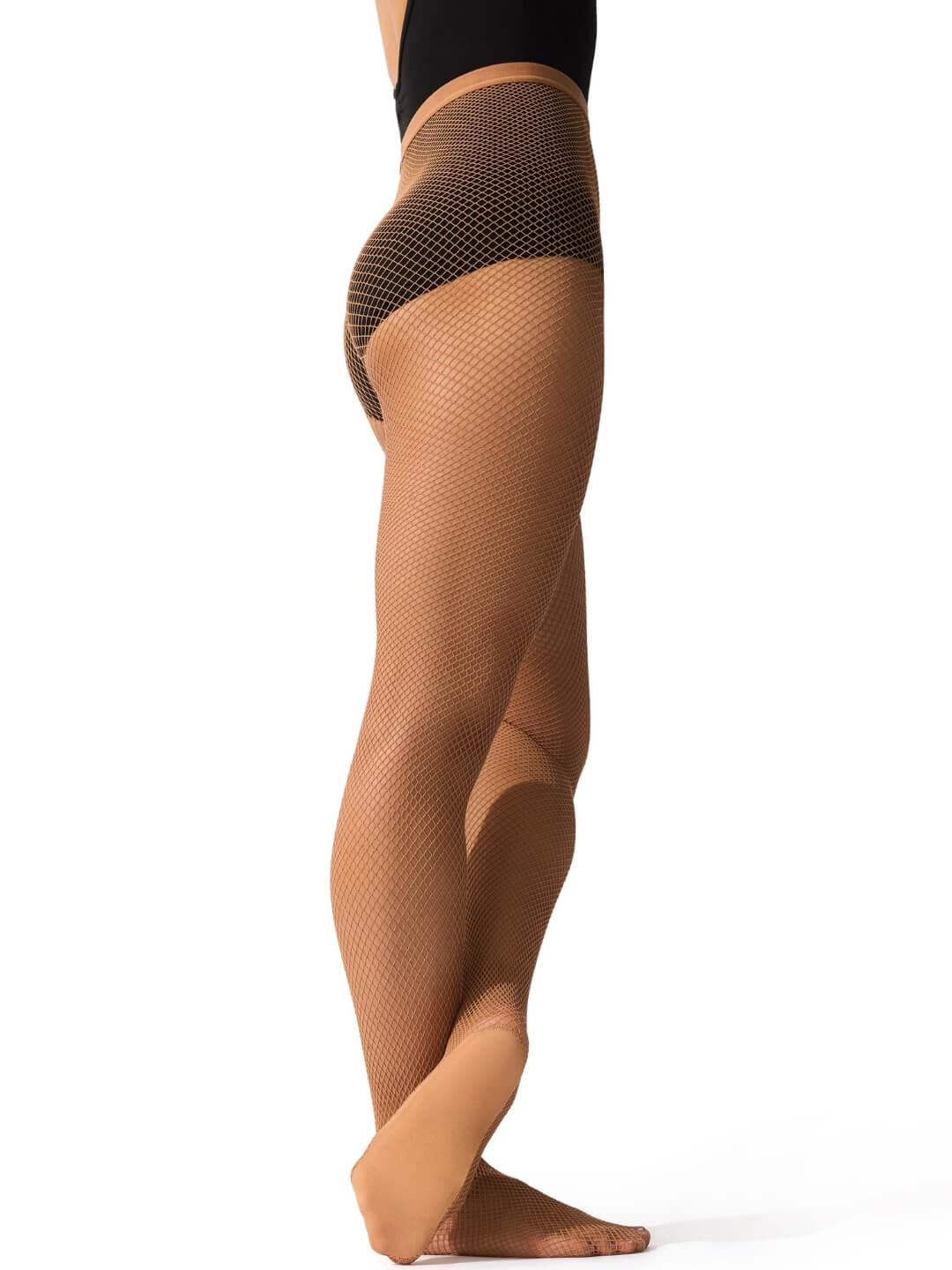 Verkkosukkahousut – Capezio Professional Fishnet Seamless, Suntan - Image 4