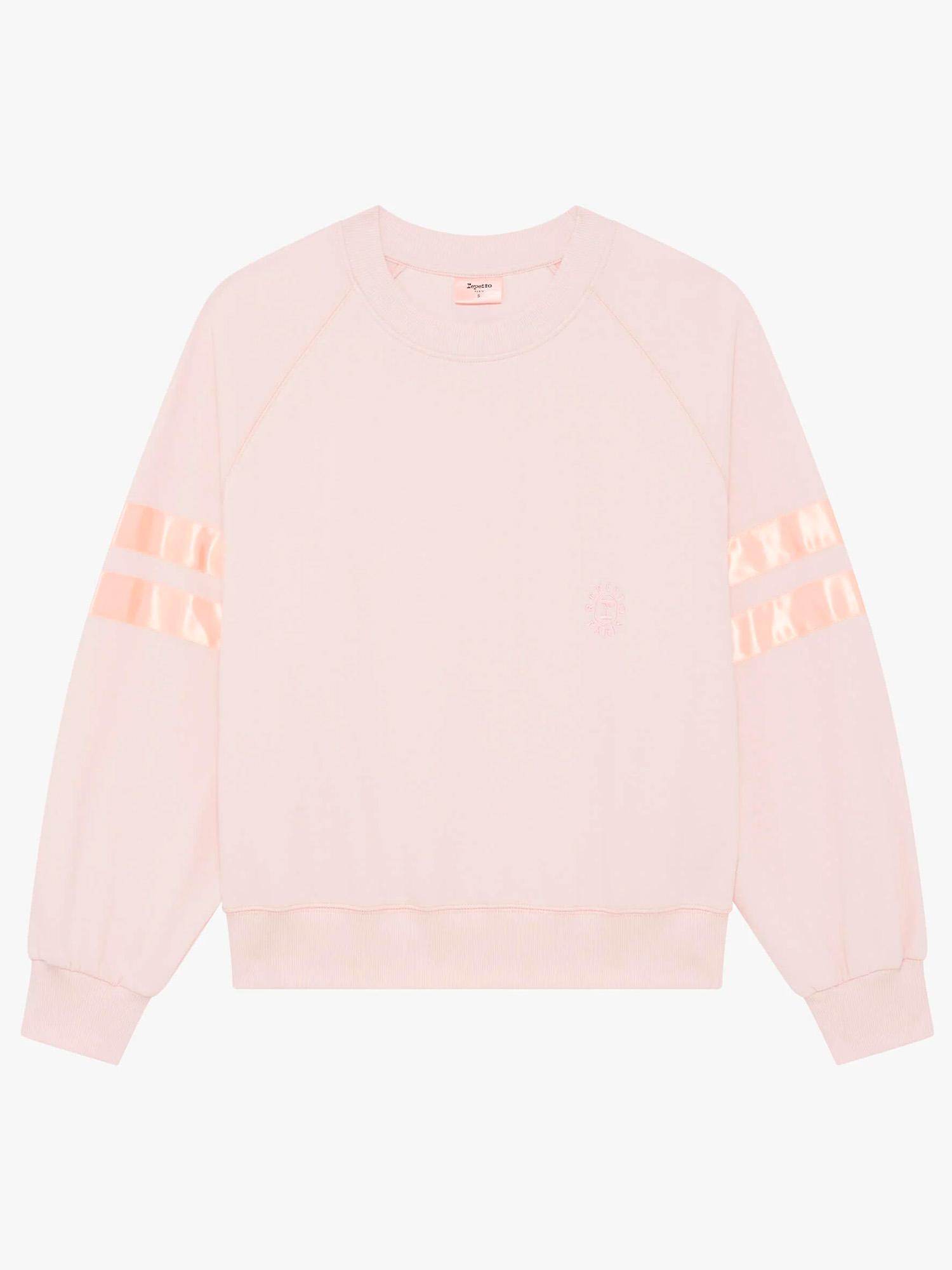 Collegepaita satiininauhoilla – Repetto Satin Sweatshirt, Rose - Image 2