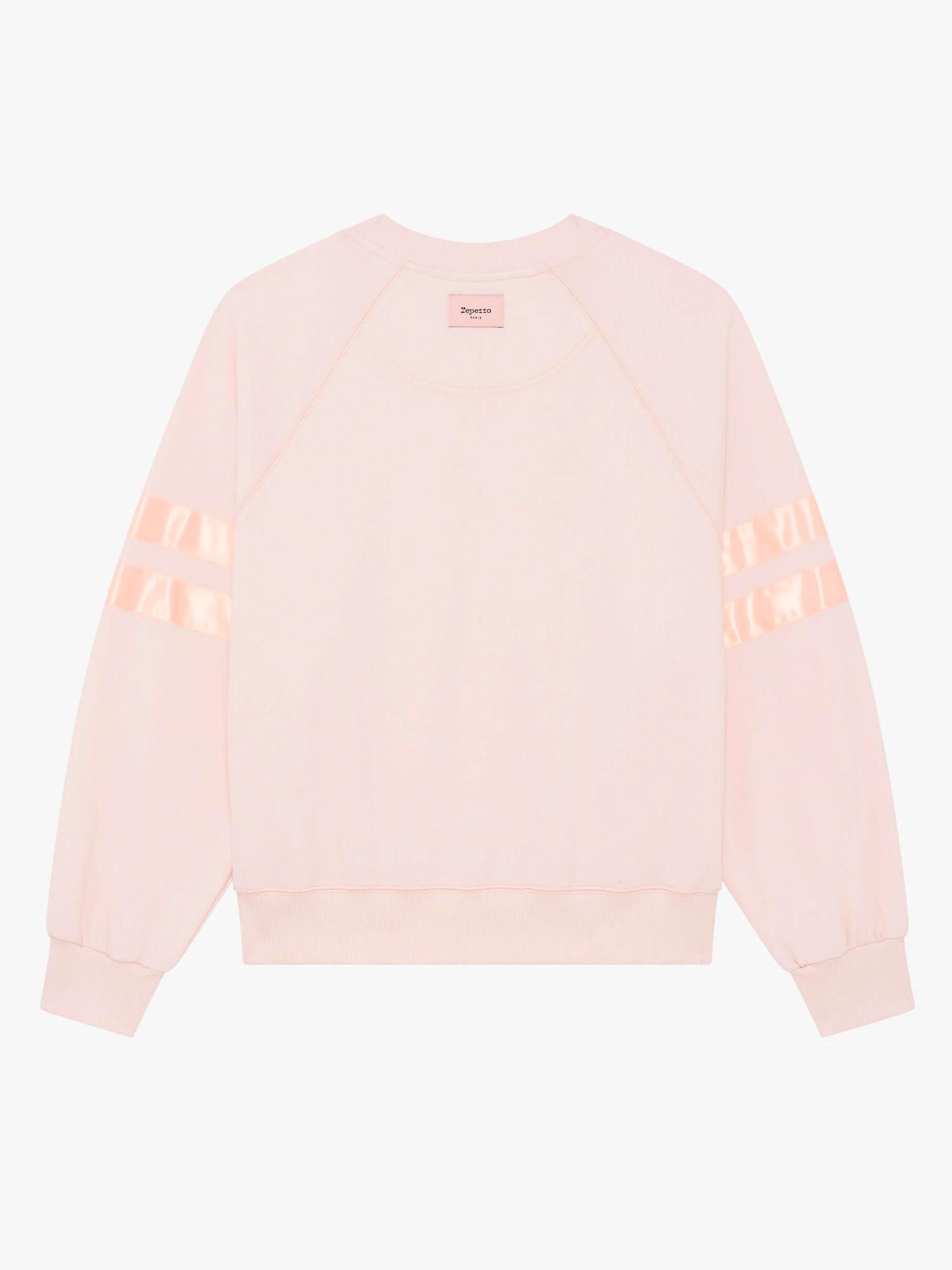 Collegepaita satiininauhoilla – Repetto Satin Sweatshirt, Rose - Image 3